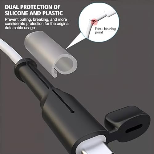 WISKA Cable Protectors For Iphone Charger Cord Protector Better Than Spiral Cable Protector Usb Data Cable Wire Protector For Laptop Mobile Charger Cable Accessories(Type C To Type C),Multicolor - Image 3