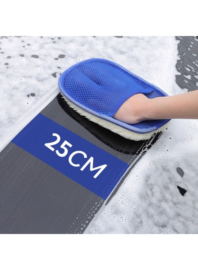 مجموعة مناشف تنظيف السيارات من الألياف الدقيقة، 3 مناشف مع إسفنجة غسيل واحدة - Image 3