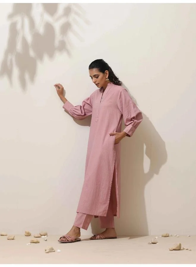 trueBrowns trueBrowns Lilac Cotton Kurta Pant Set