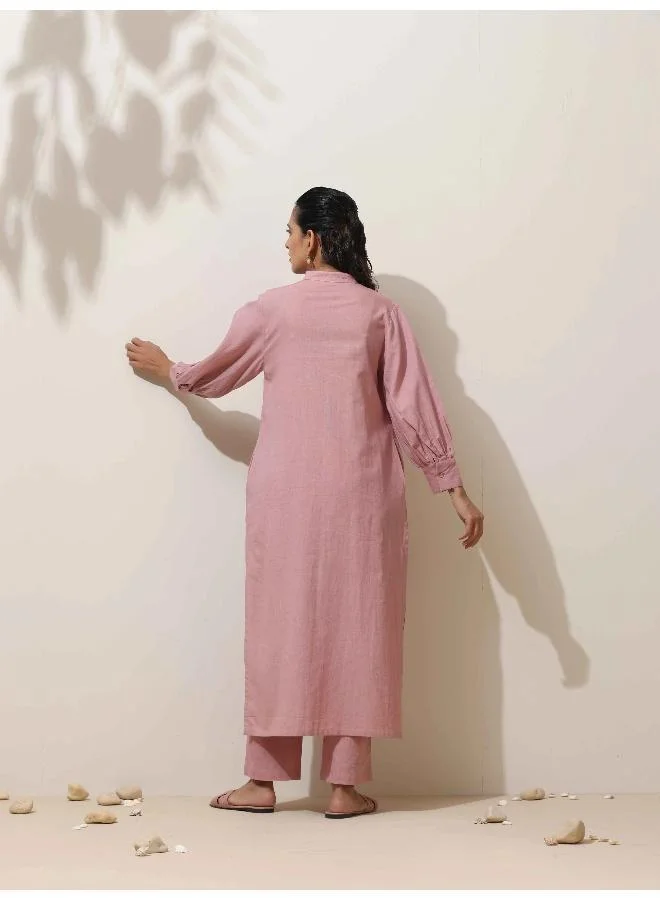 trueBrowns trueBrowns Lilac Cotton Kurta Pant Set