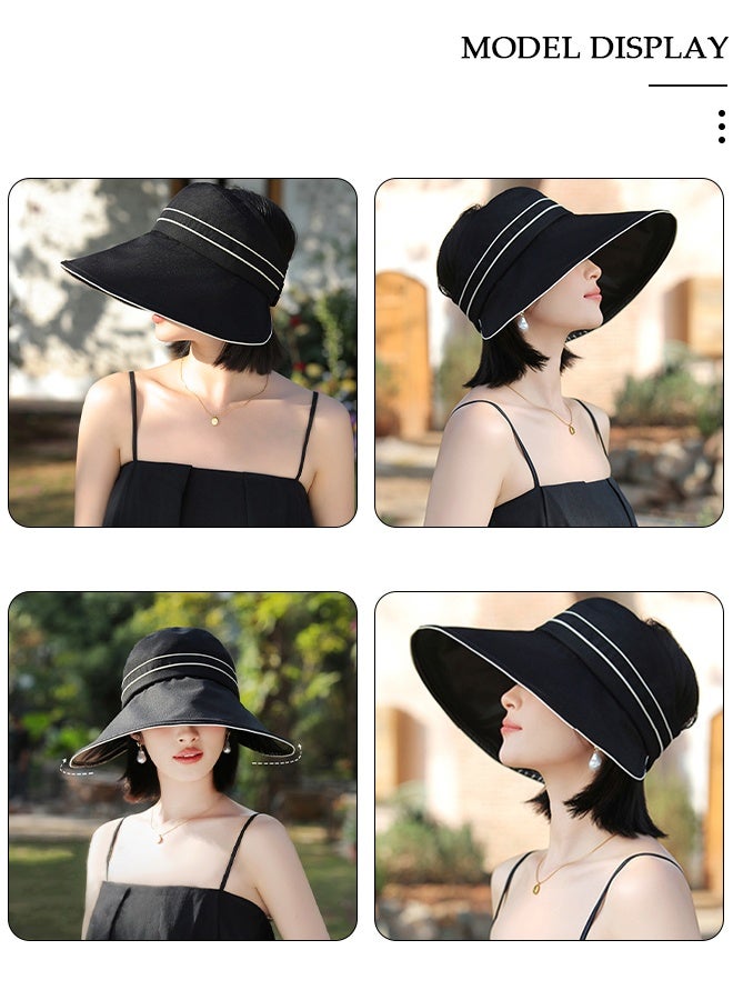 DUNISO Women's Foldable Sun Hat Summer Hollow Out Beach Cap Brim Roll Up Beach Bucket Hats UV Protection UPF50+ for Vacation Outdoor Activities - Image 5