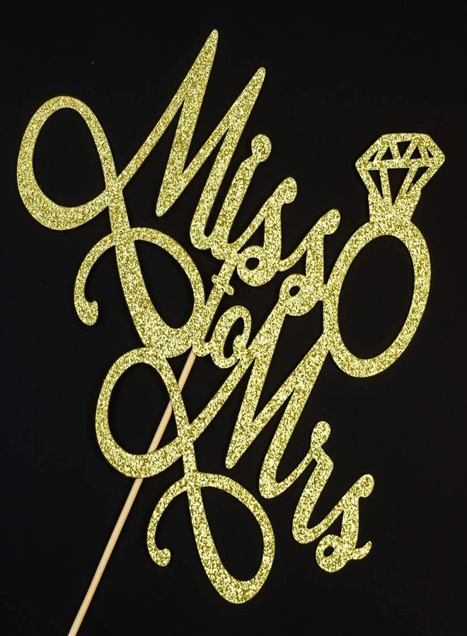 Festiko Gold Miss to Mrs Cake Topper, Glitter Wedding Engagement Bridal Shower Bachelorette Party Decorations Supplies - Image 4