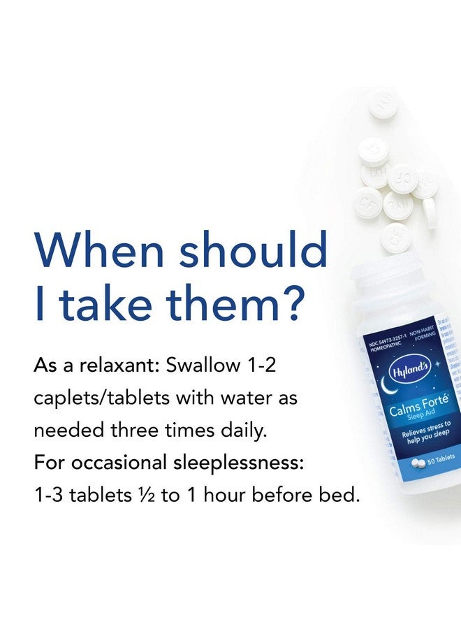 Hyland's Hyland's Calms Forte' Sleep Aid Tablets, Natural Relief of Nervous Tension and Occasional Sleeplessness, 50 Count  - Image 3