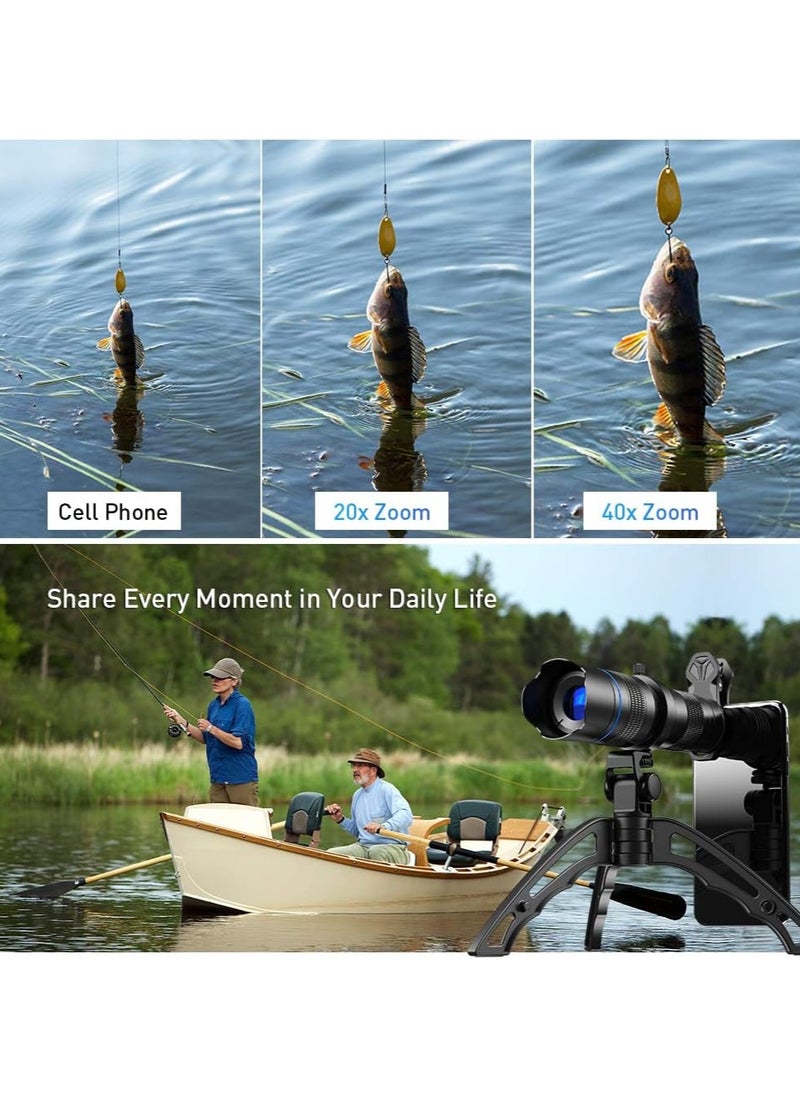 APEXEL Apexel HD 20-40X Zoom Lens with Tripod Telephoto Mobile Phone Lens Telescope for iPhone Samsung Other Smartphones Hunting Camping Sports  - Image 5