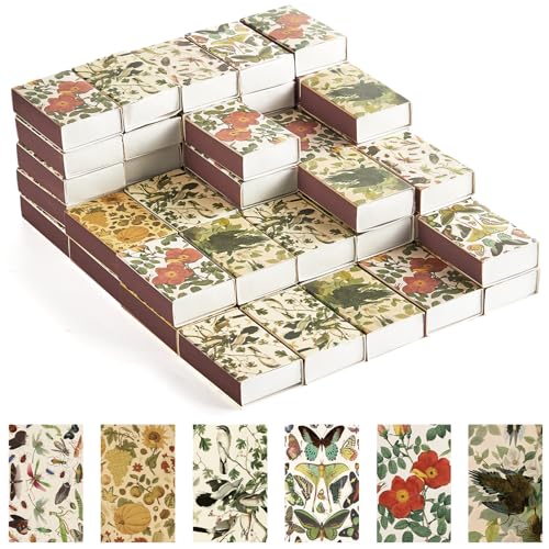 Oitnlaughter 60PCS Blank Matches Containers 2.24 x 1.42 x 0.59 inches Vintage Storage Match Boxes DIY Match Holder with Double-Sided Stickers for Wedding Bridal Baby Shower Party Favor(No Matches) - Image 1