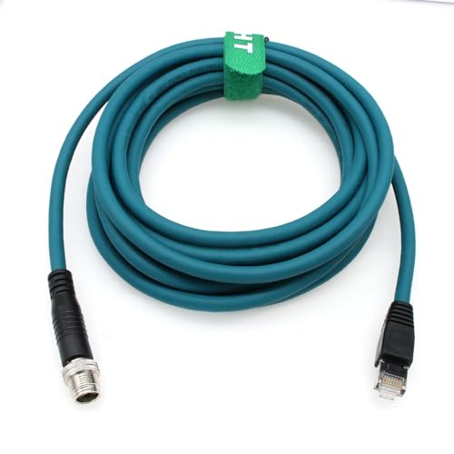 HangTon Ethernet 8 Pin X-Coded M12 RJ45 CAT-7e Cable for Keyence IV3 SR-5000 Matrix Cognex in Sight Data Man Barcode Reader Camera Sensor Network 5M - Image 2