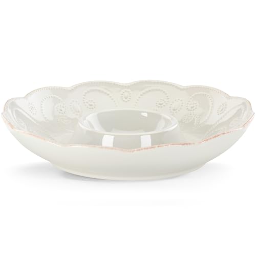 Lenox French Perle Chip and Dip Tray White