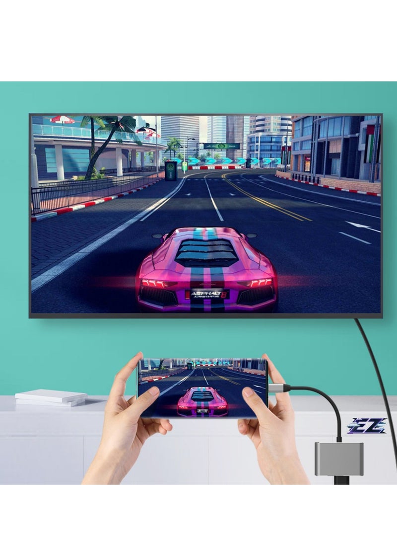 ELTRAZONE Type-C to HDTV 3-in-1 Converter Adapter – 4K Ultra HD Video, USB-C Charging, HDMI Output & USB 3.0 for Mobile Phones, Laptops, and MacBooks, Aluminum Alloy Design - Image 2