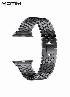 Motim Metal Watch Band Compatible with Apple Watch Band 41mm 40mm 38mm, Heavy Wrist Loop Band, Replacement Strap for iWatch Series 9, Ultra 2, SE, Ultra, 10/9/8/7/6/5/4/3/2/1, Zinc Alloy  - Image 3
