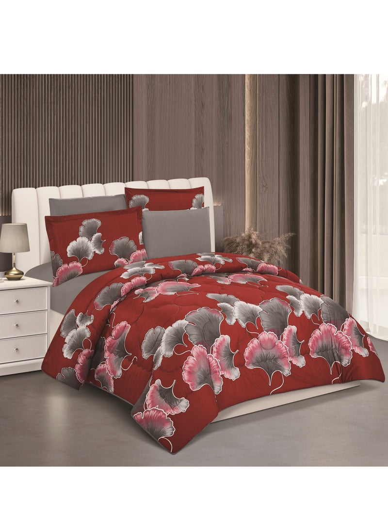 Stargold Super Soft Printed Comforter, 6pcs Set, Microfiber High-Quality Fabric, Stylish and Premium Design, Durable, Ideal For Home Bedroom 240X220CM - Image 1