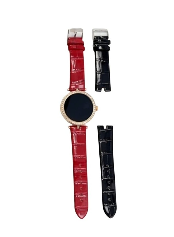 Haino Teko RW-21 Smart Watch Elegant Design With 2 Leather Straps For Women And a Wireless Charger Multicolour - Image 2