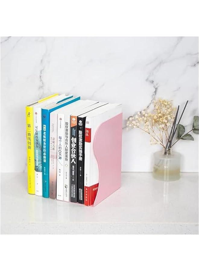 HOOKOR Book Ends, Bookends for Shelves, Book Organizer for Desk, Metal Bookends for Heavy Books, Book Holders for Shelves, Suitable for Office, Home and School Use,Black - Image 5
