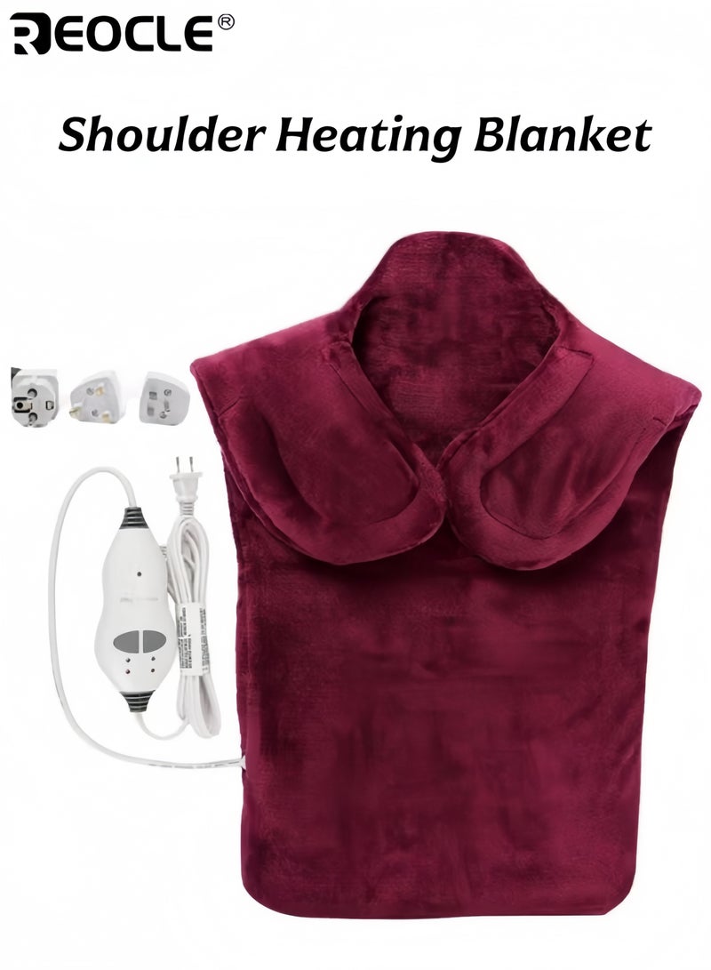 REOCLE Shoulder Heating Blanket Shoulder And Neck Electric Heating Pad With Vibration Massage Function Used To Relax The Back Shoulder And Neck Muscles - Image 1