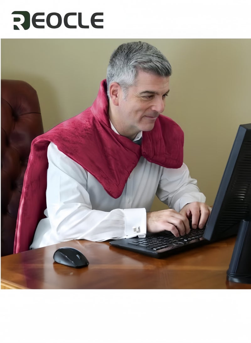 REOCLE Shoulder Heating Blanket Shoulder And Neck Electric Heating Pad With Vibration Massage Function Used To Relax The Back Shoulder And Neck Muscles - Image 2