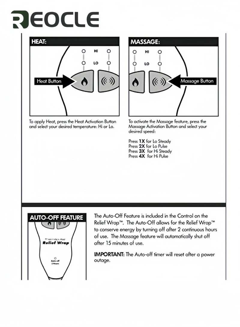 REOCLE Shoulder Heating Blanket Shoulder And Neck Electric Heating Pad With Vibration Massage Function Used To Relax The Back Shoulder And Neck Muscles - Image 5