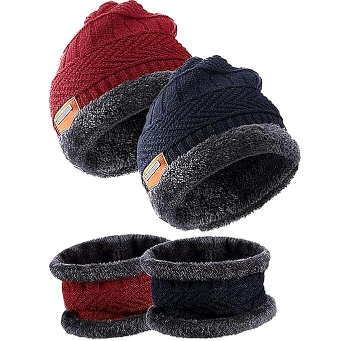 LADYBRO Stylish Winter Cap for Man - Monkey Cap & Beanie Cap for Men, Women, Kids | Woolen Neck Warmer & Balaclava | Headwear & Caps for Winter, Warm Woolen Hat & Long Beanie for Men (1, Multicolor) - Image 1