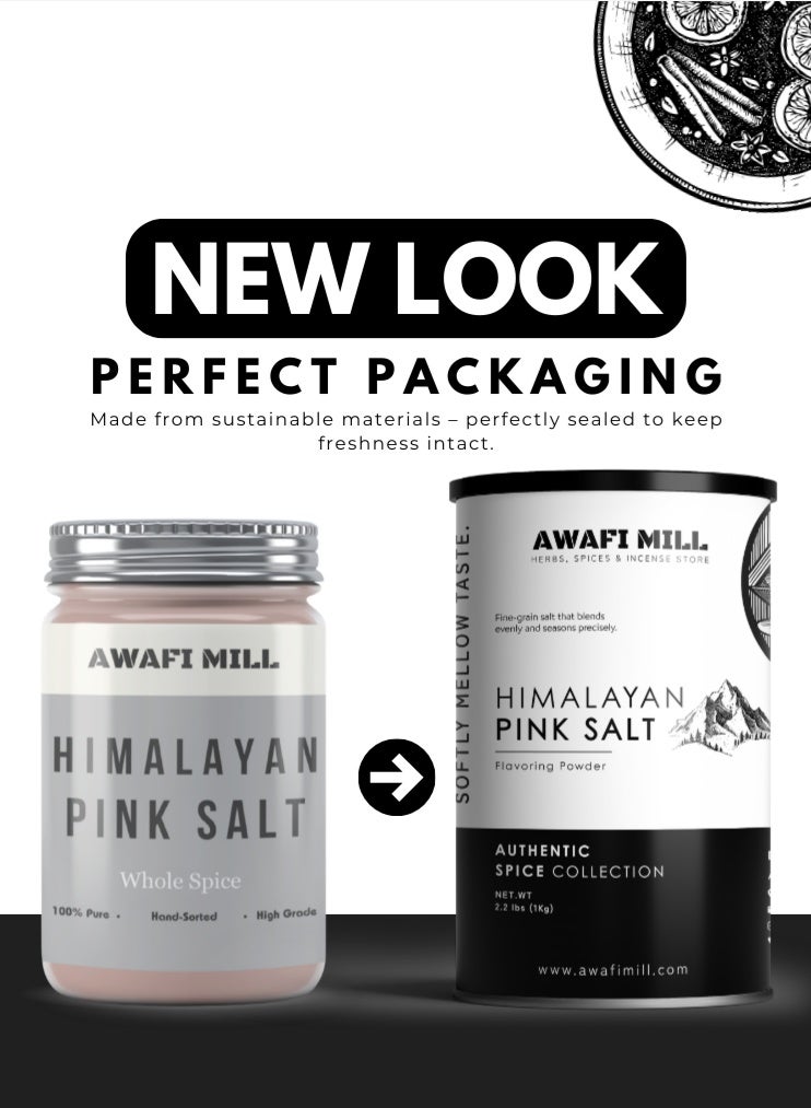 أباميك مسحوق ملح الهيمالايا الوردي من أوافي ميل (سندها ناماك) | ملح صخري ناعم للطبخ اليومي والخبز والتمليح والتشطيب - 1 كجم | 2.2 - Image 2