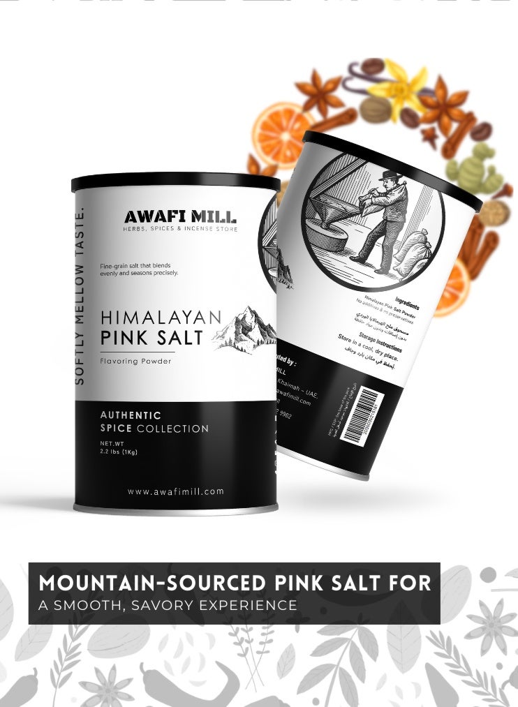 أباميك مسحوق ملح الهيمالايا الوردي من أوافي ميل (سندها ناماك) | ملح صخري ناعم للطبخ اليومي والخبز والتمليح والتشطيب - 1 كجم | 2.2 - Image 5