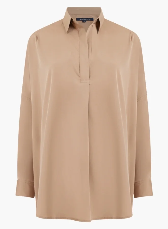 French Connection Rhodes Crepe Popover Shirt