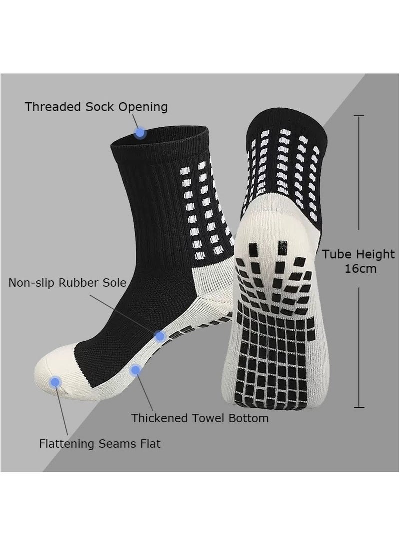 6 Pair Men's Soccer Socks Anti Slip Non Slip Grip Pads for Football Basketball Sports Grip Socks, - Image 3