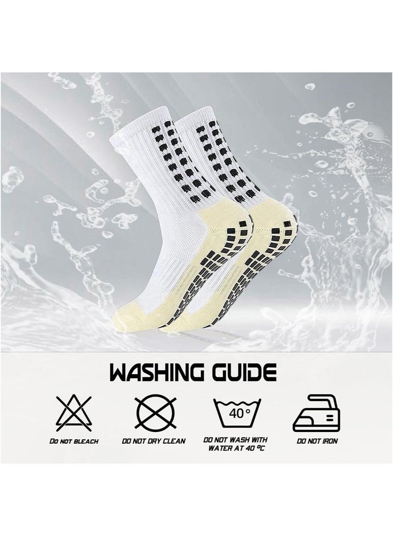 6 Pair Men's Soccer Socks Anti Slip Non Slip Grip Pads for Football Basketball Sports Grip Socks, - Image 4