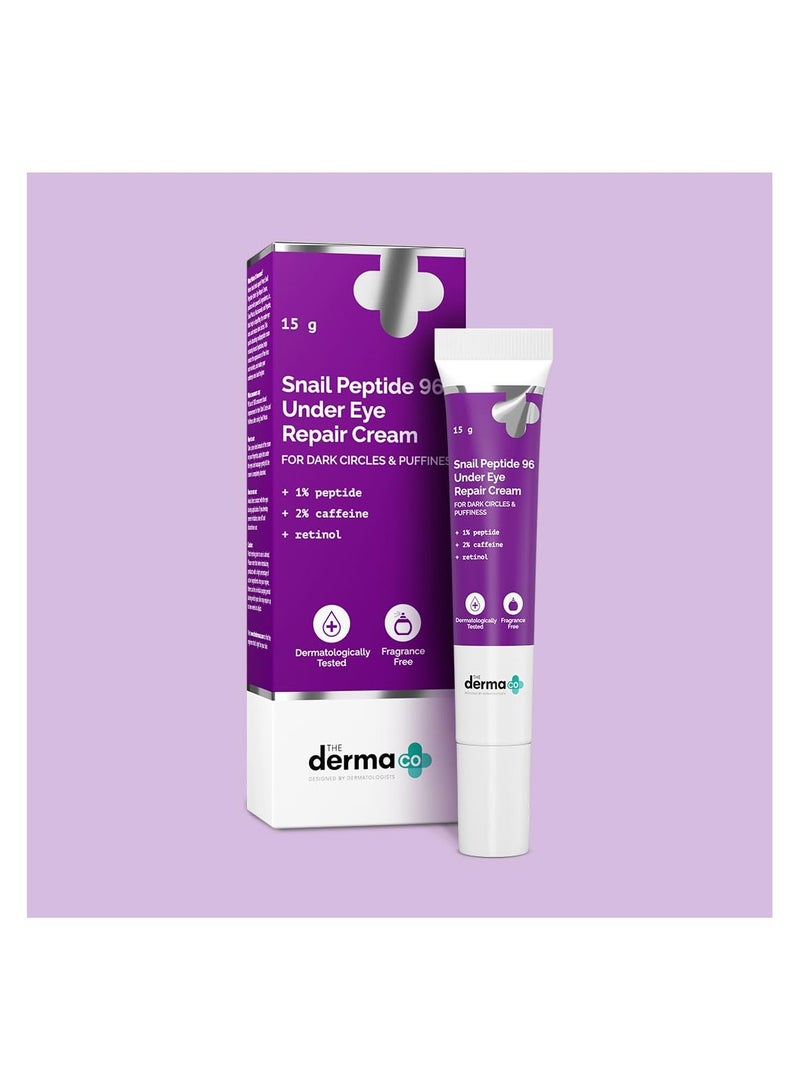 THE derma Co كريم إصلاح تحت العين من ديرما كو. ببتيد الحلزون 96 مع مخاط الحلزون ومركب الببتيد للهالات السوداء والانتفاخ - 15 جرام - Image 2