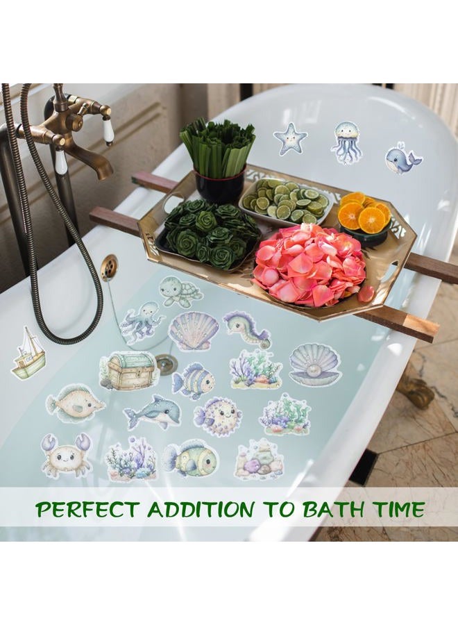 Giftormous Bathtub Non-Slip Stickers for Shower - 20 PCS Large Cute Sea Creature Shower Floor Anti-Slip Grips Stickers with Scraper for Kids Bath Tub, Bathroom Non Slip Stickers for Slippery Shower Floor Decor - Image 2