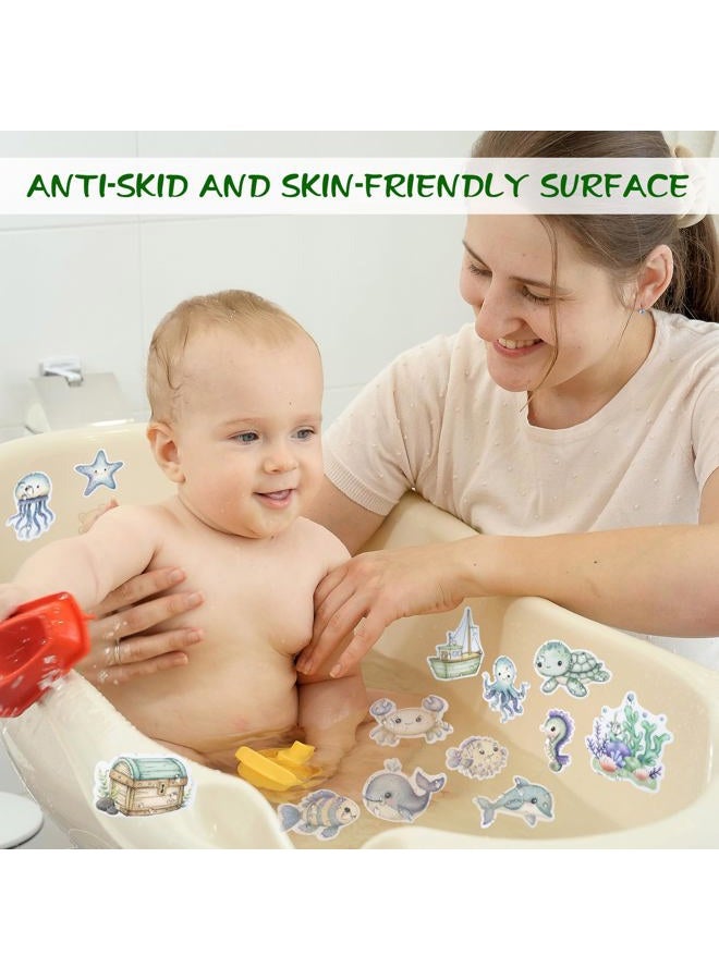 Giftormous Bathtub Non-Slip Stickers for Shower - 20 PCS Large Cute Sea Creature Shower Floor Anti-Slip Grips Stickers with Scraper for Kids Bath Tub, Bathroom Non Slip Stickers for Slippery Shower Floor Decor - Image 5