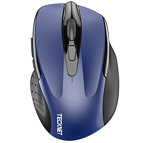TECKNET Wireless Mouse (2.4G & BT5.0/3.0) Silent 4800 DPI Computer USB A & Bluetooth Mouse 6 Buttons, Wide Compatibility - Blue - Image 1