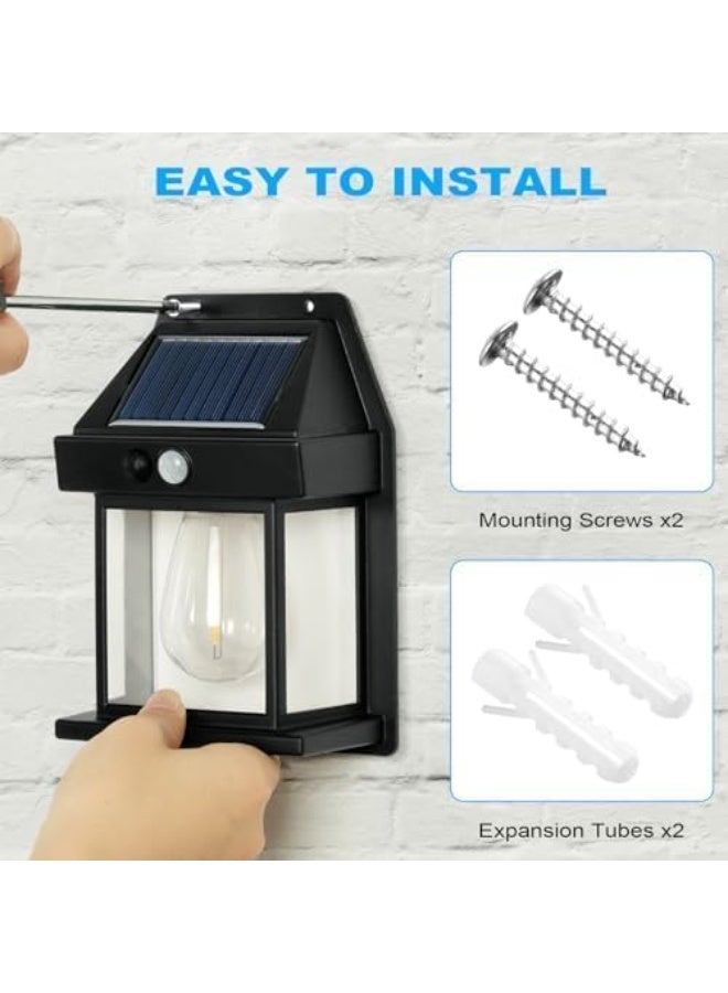 Outdoor Solar Wall Lights Wireless Dusk to Dawn with Motion Sensor 3 Lighting Modes Waterproof Exterior Lighting for Front Door Entrance Garden Durable Plastic Design - Image 2