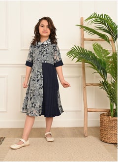 FULL JOY Girls' Dress with text sleeves with  elegant design  - Image 1