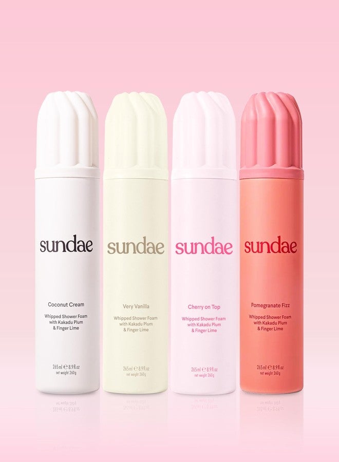 sundae Whipped Shower Foam Very Vanilla,Coconut Cream, Cherry On Top, Pomegranate Fizz Foaming Body Wash Shower Foam 8.9 fl oz, 265ml 4-pack - Image 2