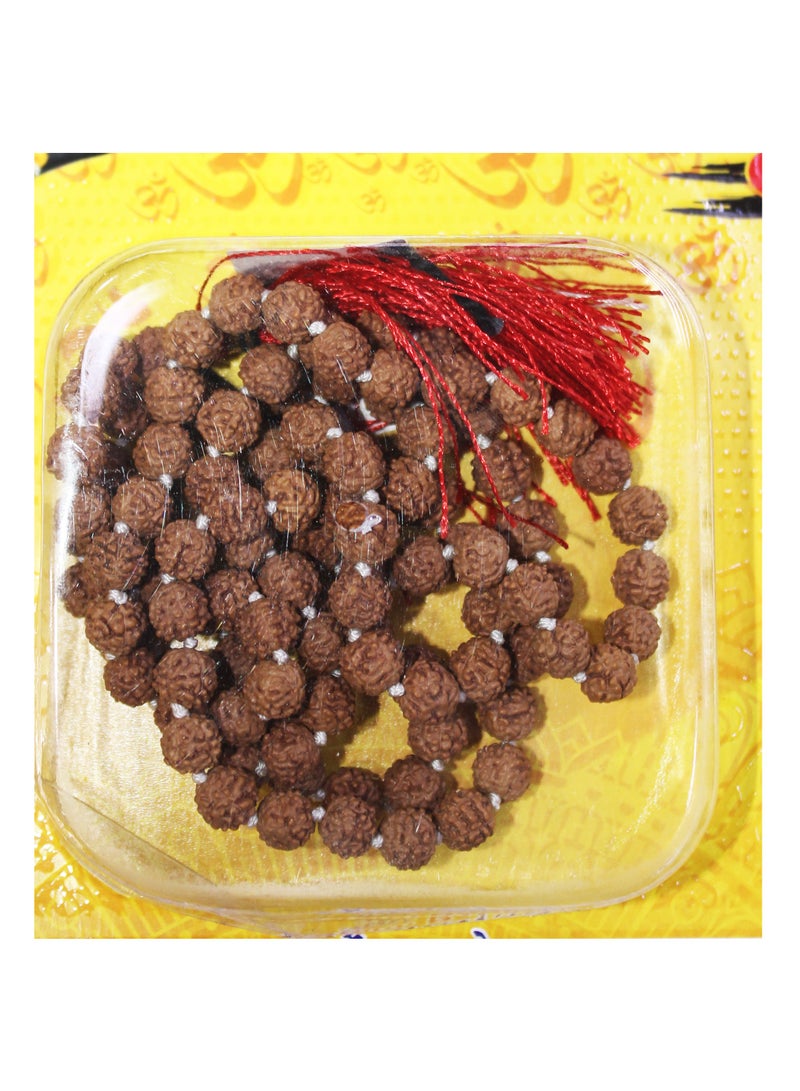Natural Five Face Rudraksha  Mala With Original Lab Tested Certificate | For Good Luck And Meditation  - Image 3