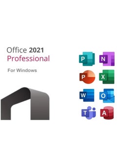 Microsoft Office 2021 Professional مع اشتراك Teams مدى الحياة لنظام التشغيل Windows 