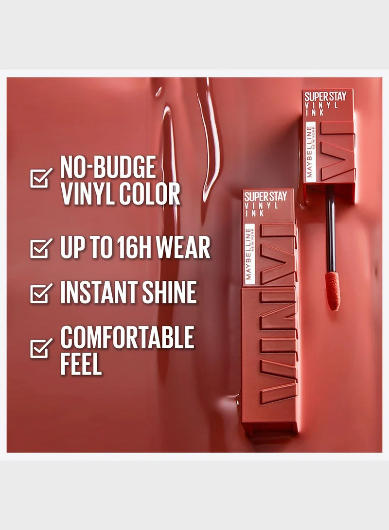 MAYBELLINE NEW YORK Maybelline New York Super Stay Vinyl Ink Nudes Longwear Transfer Proof Gloss Lipstick, Punchy