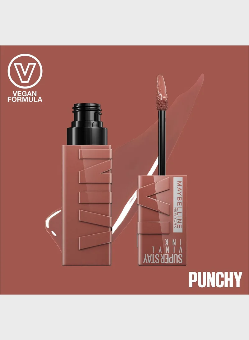 MAYBELLINE NEW YORK Maybelline New York Super Stay Vinyl Ink Nudes Longwear Transfer Proof Gloss Lipstick, Punchy