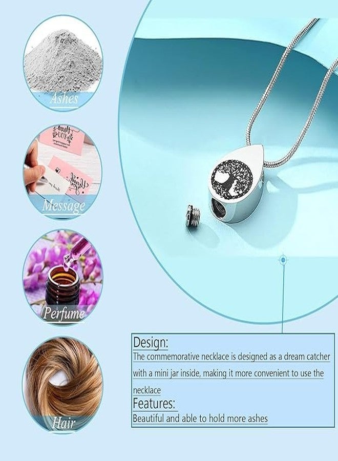 Hearbeingt Teardrop Tree of Life Memorial Ashes Urn Necklaces, Waterdrop Cremation Jewelry Made with Stainless Steel, Keepsake Pendant Locket for Ashes for Women - Image 5