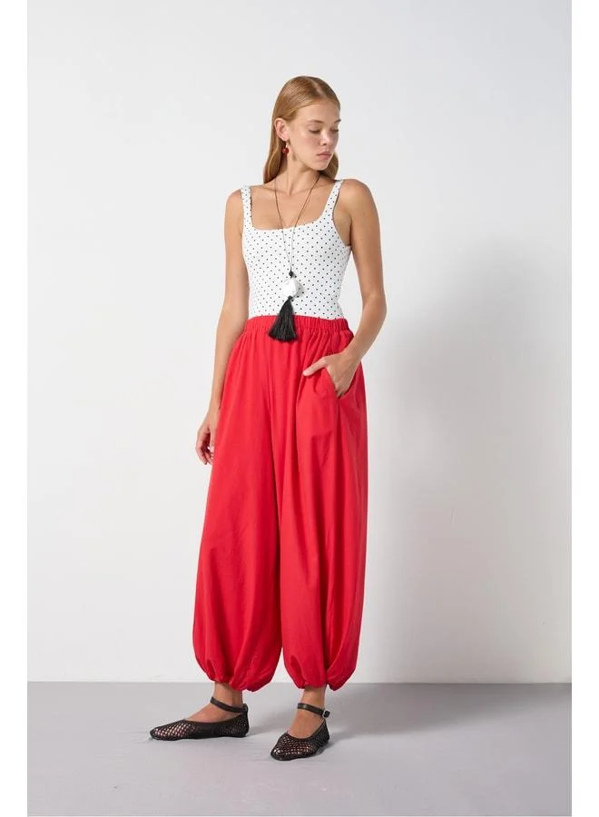 mina aise Red Lined Vual Elastic Waist Shalwar Pants 31179.