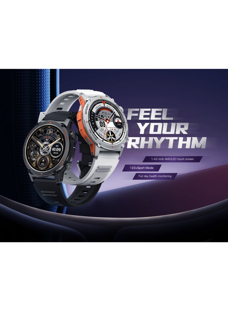 MAKTOK K3 Smartwatch - 1.83" Display, Bluetooth Calls, 15-Day Battery, IP68 Waterproof, 123+ Sports Modes, SpO2/HR/Sleep Monitor, Prayer Alerts,Smart watch Compatible Android iOS (Black) - Image 4