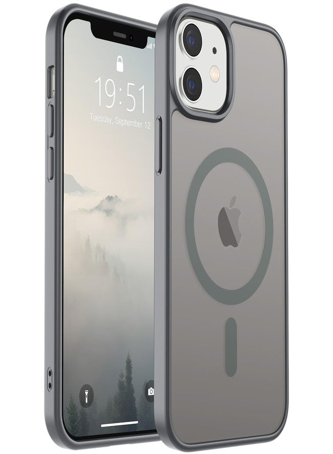 استلق جراب SUPFINE المغناطيسي لهاتف iPhone 12 Mini و iPhone 13 Mini (متوافق مع MagSafe) (حماية فائقة ضد السقوط بمعايير عسكرية) غطاء هاتف رفيع وشفاف غير لامع مقاوم للصدمات، رمادي - Image 1
