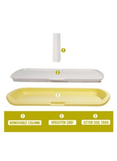 NNC PETS Dog potty training toilet for medium to large dogs, Durable plastic dog training pad holder with Detachable pee post, Carrying handle, and Grid design, Ideal for indoor & outdoor 66 cm (Yellow)  - Image 3