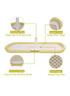 NNC PETS Dog potty training toilet for medium to large dogs, Durable plastic dog training pad holder with Detachable pee post, Carrying handle, and Grid design, Ideal for indoor & outdoor 66 cm (Yellow)  - Image 5