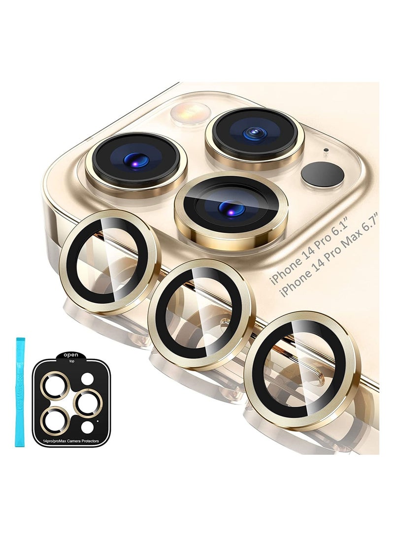 9H Tempered Glass Camera Cover Screen Protector Metal Individual Ring Protector for iPhone 14Pro 6.1 inch iPhone 14 ProMax 6.7 inch 2022 - Image 1