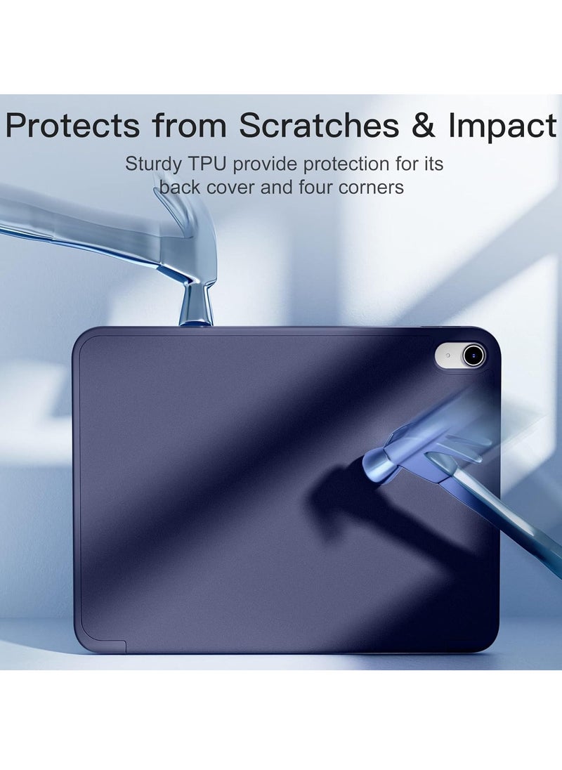 MIGOFAST - iPad 10th Generation 10.9 inch 2022 Case Flip Cover with Magnetic Closure Auto Wake/Sleep funtion having Pencil holder Slot Dark Blue - Image 1