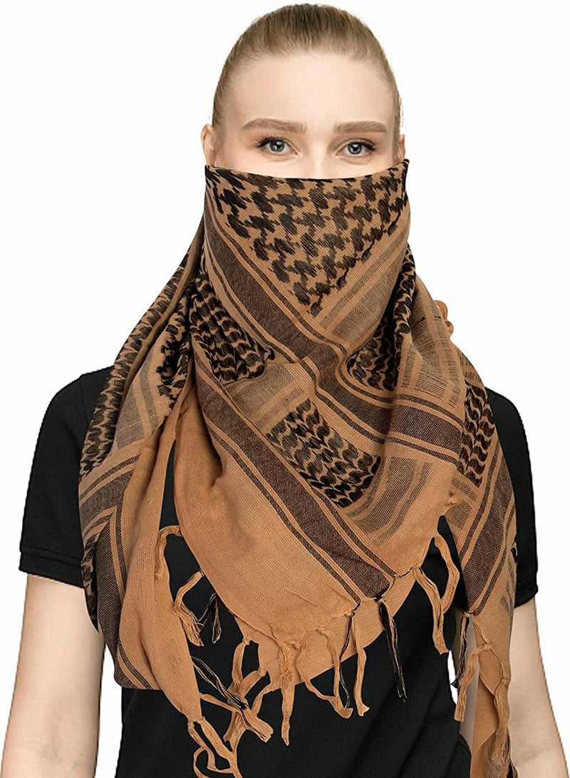 Excefore Desert Scarf, 100% Cotton Face Mask Bandanas Scarf for Dust Sun Wind Multifunctional Head Wear (43x43 inch) - Image 1