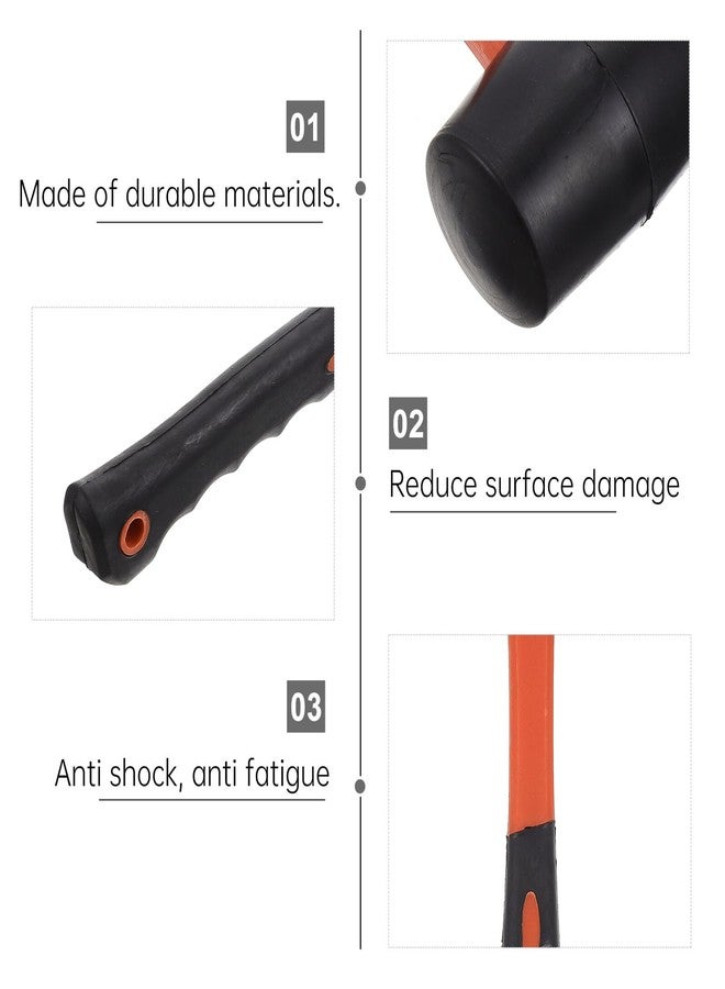 KALLORY Rubber Mallet Hammer with Two-color Fiber Handle Non-slip Flooring Tool for Tile Installation Home Decoration Woodworking - Image 3