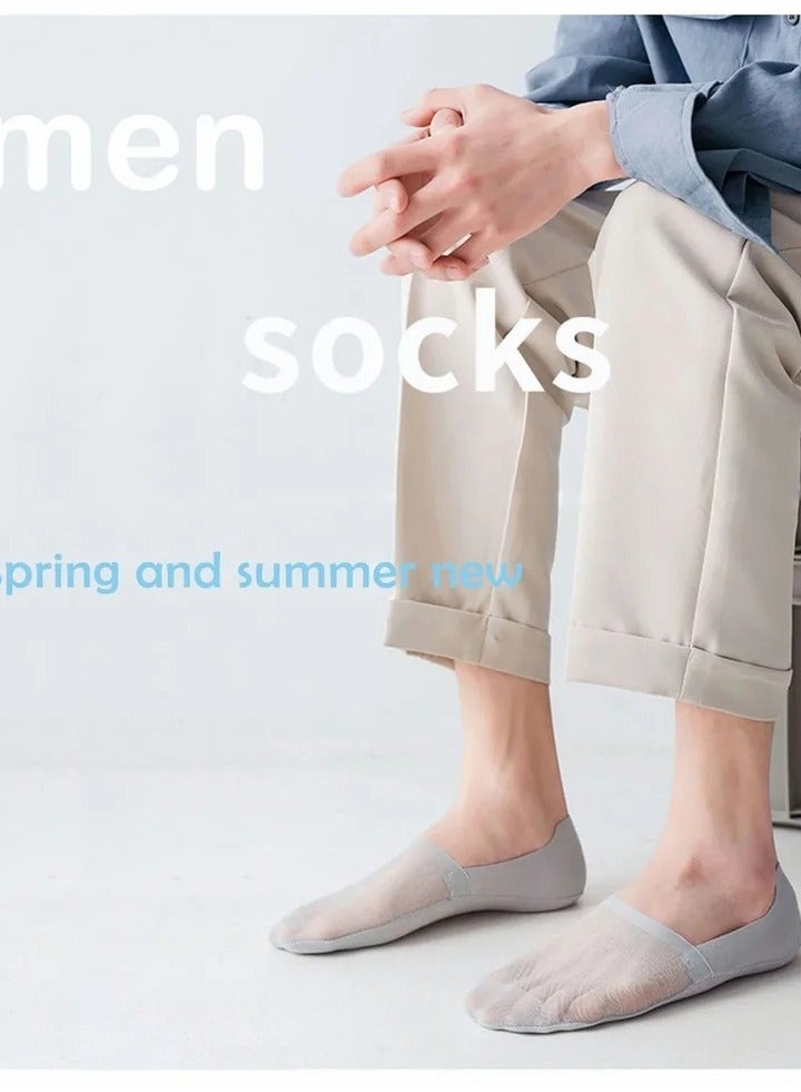 5 Pairs Invisible Ice Silk Breathable Socks, No Show Socks Thin Low Cut Non-Slip Socks - Image 4