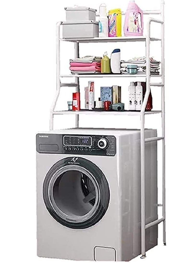 ELTRAZONE - 3 Shelf Bathroom Space Saver,Over The Toilet Rack,Bathroom Corner Stand Storage Organizer Accessories,The Washing Machine,Bathroom Tower Shelf (Washing Machine Rack) - Image 1