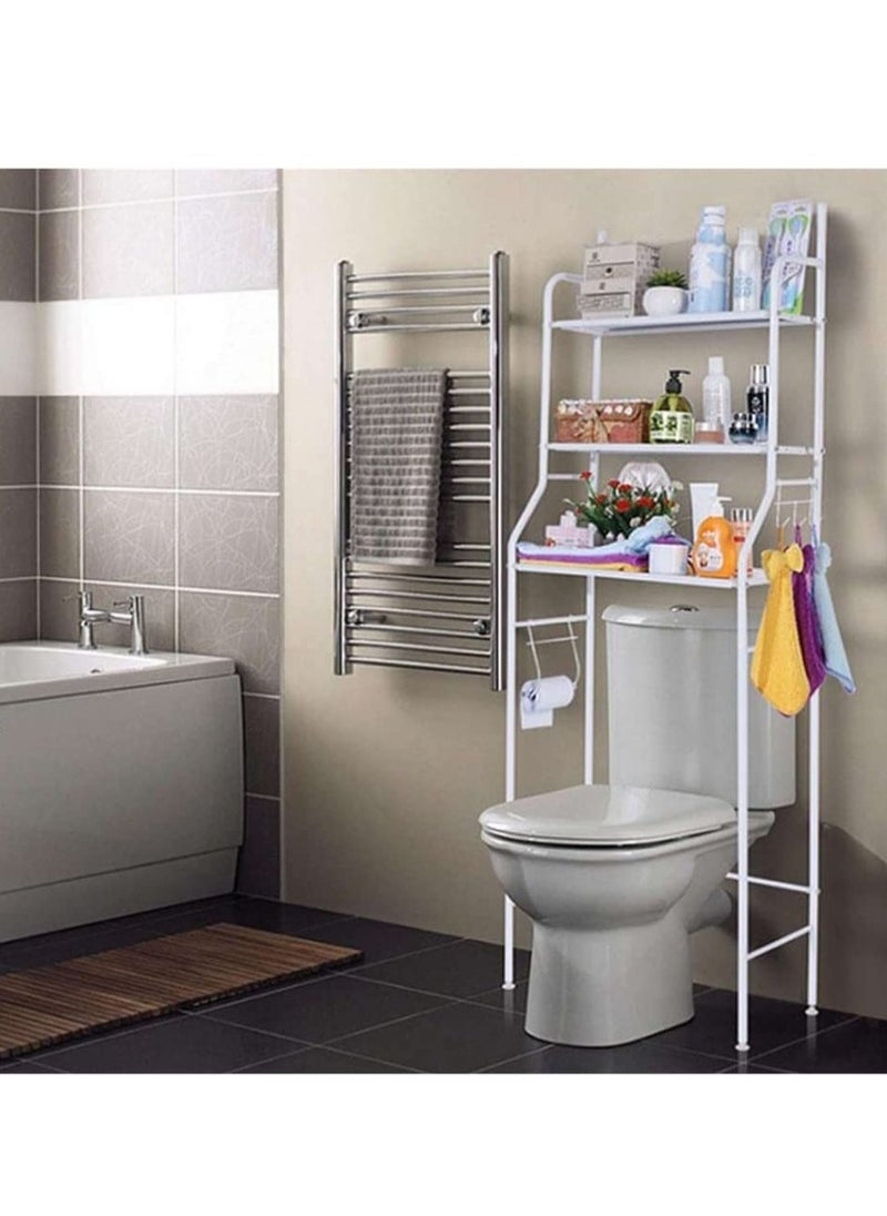 ELTRAZONE - 3 Shelf Bathroom Space Saver,Over The Toilet Rack,Bathroom Corner Stand Storage Organizer Accessories,The Washing Machine,Bathroom Tower Shelf (Washing Machine Rack) - Image 1
