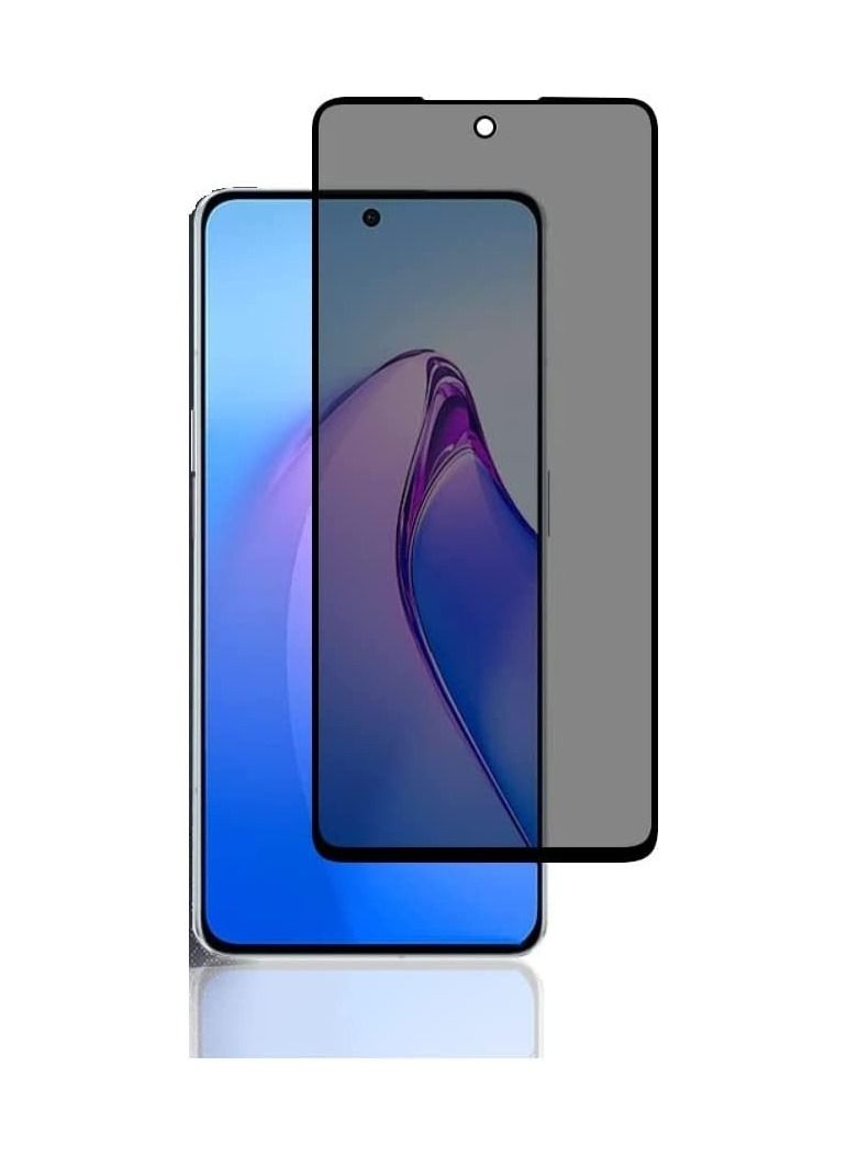 Anti Spy 9H Tempered Glass, Edge to Edge Full Cover Screen Protector Anti-Fingerprint Full Coverage Privacy Screen Protector For Redmi Note 12 5G Black